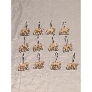 Jungle Safari Animal Shape Leopard Cheetah Shower / Curtain Hooks 12pcs